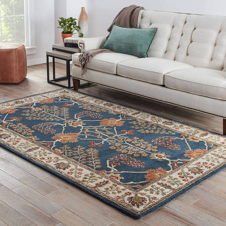 Jaipur Poeme Chambery Pm82 Indigo / Dark Ivory Rugs.