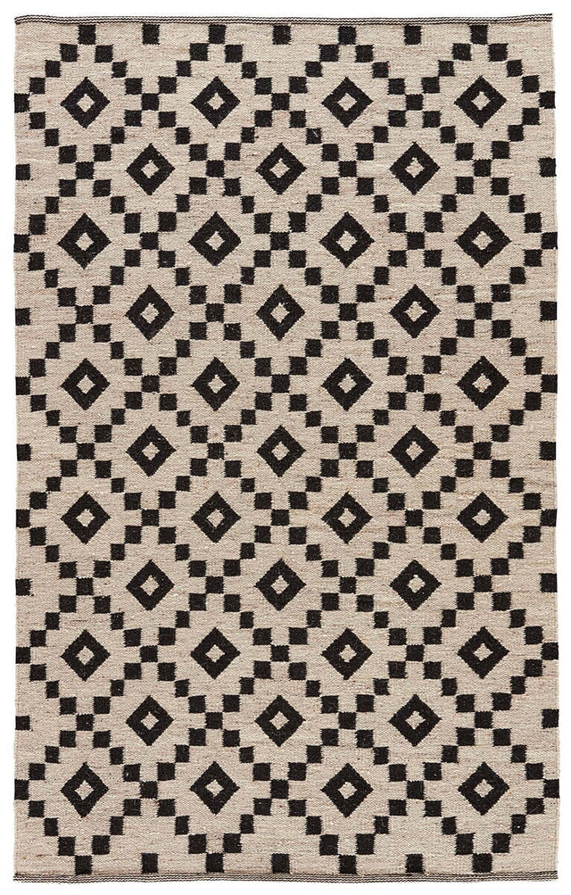 Jaipur Scandinavia Nordic Croix Scn01 Antique White / Ebony Rugs.