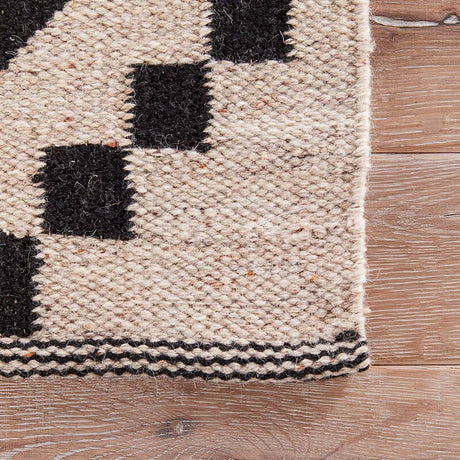 Jaipur Scandinavia Nordic Croix Scn01 Antique White / Ebony Rugs.