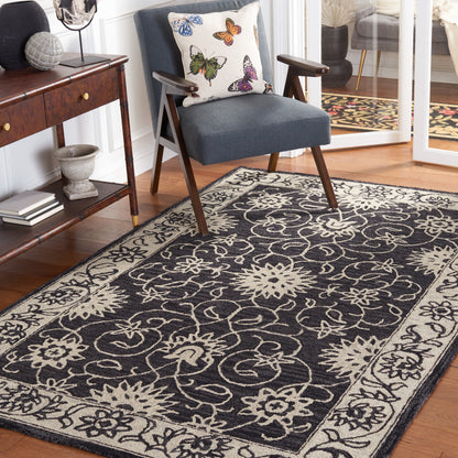 Safavieh Jardin Jar601Z Black/Ivory Area Rug