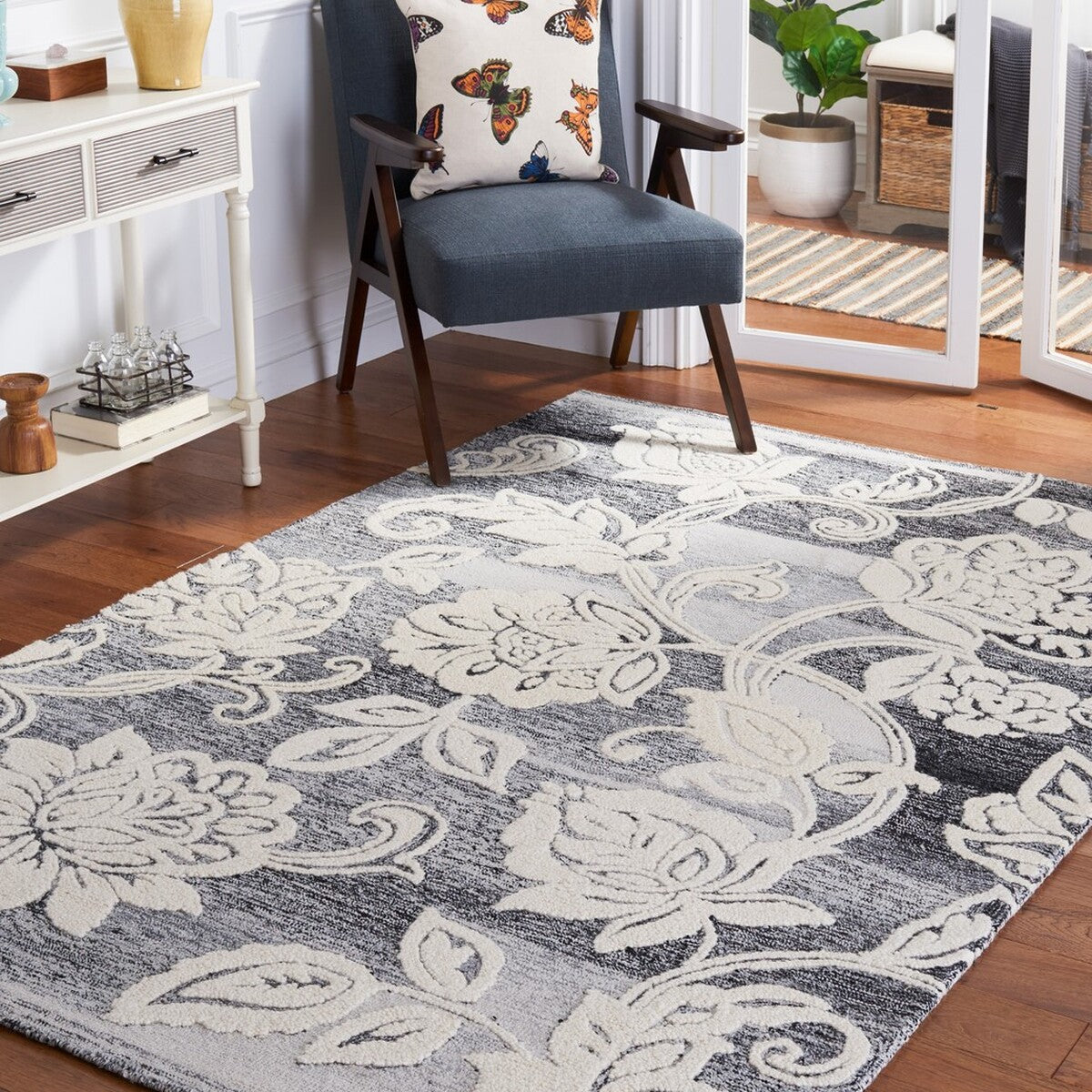 Safavieh Jardin Jar731Z Black/Ivory Area Rug