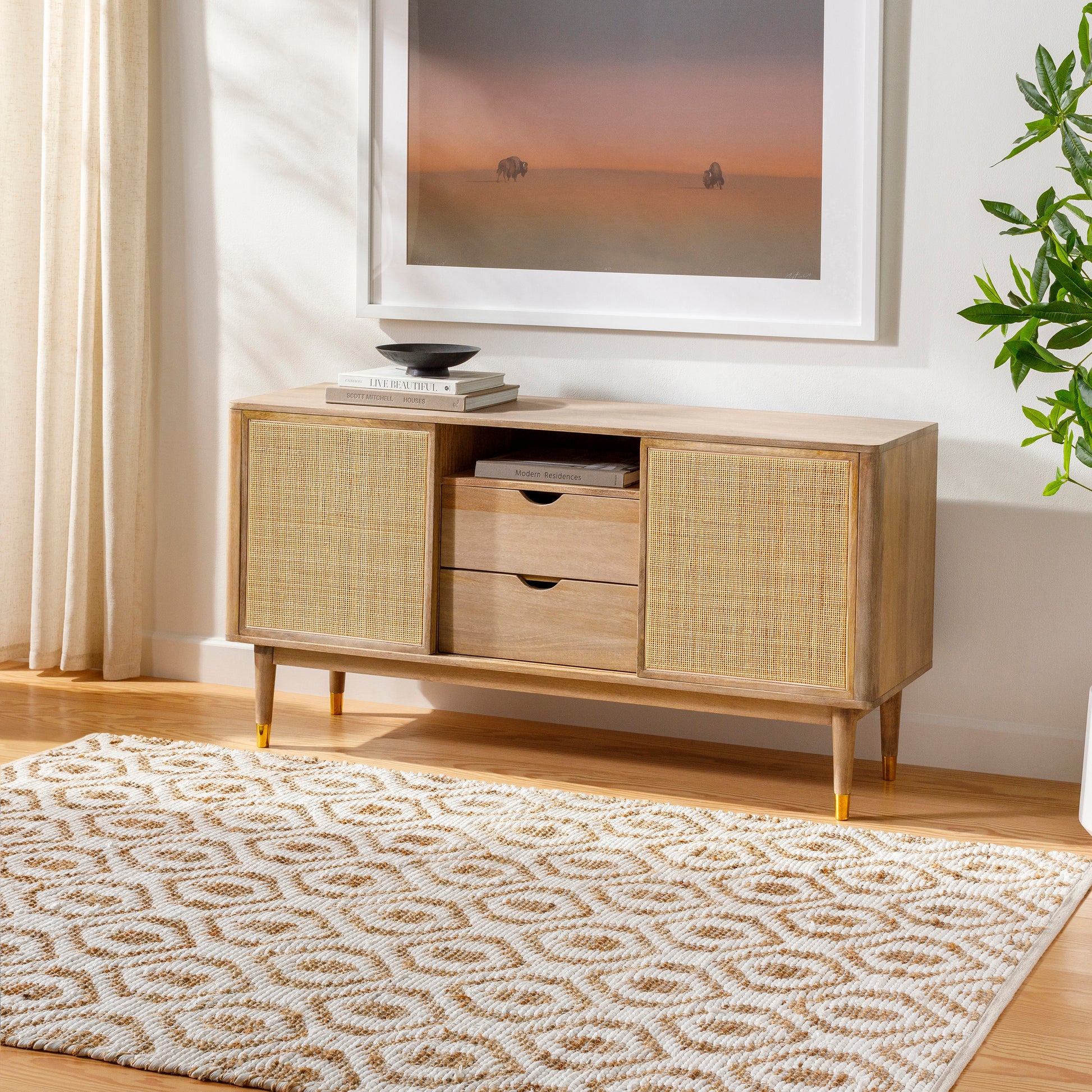 Surya Jean Jea-2305 White, Tan Area Rug