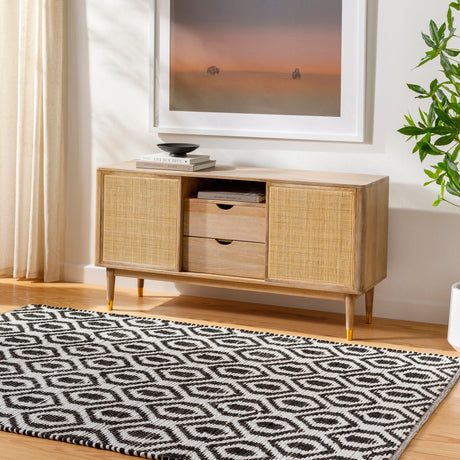 Surya Jean Jea-2307 Ivory, Black Rug.
