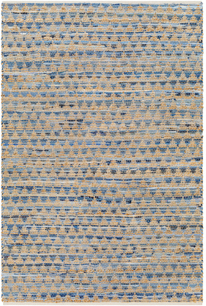 Surya Jean Jea-2308 Tan, Beige, Dark Blue, Blue, Light Blue Area Rug