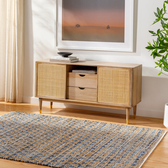 Surya Jean Jea-2308 Tan, Beige, Dark Blue, Blue, Light Blue Rug.