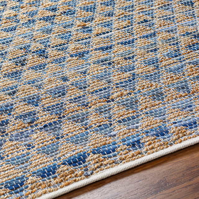 Surya Jean Jea-2308 Tan, Beige, Dark Blue, Blue, Light Blue Rug.