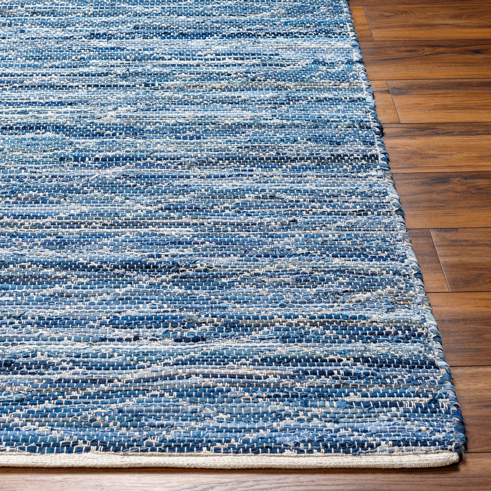 Surya Jean Jea-2313 Tan, Beige, Dark Blue, Blue, Light Blue Area Rug