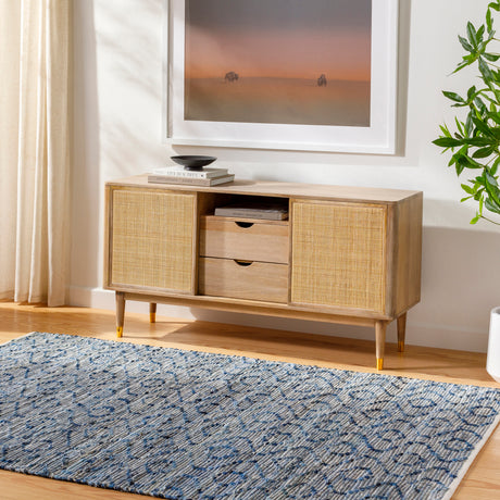 Surya Jean Jea-2314 Tan, Beige, Dark Blue, Blue, Light Blue Rug.