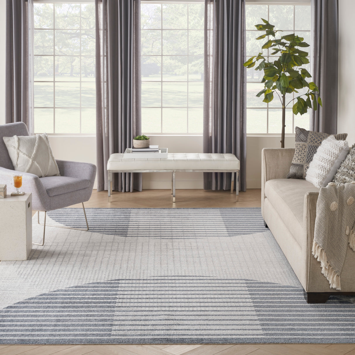 Nourison Astra ASW03 Ivory Blue Rugs