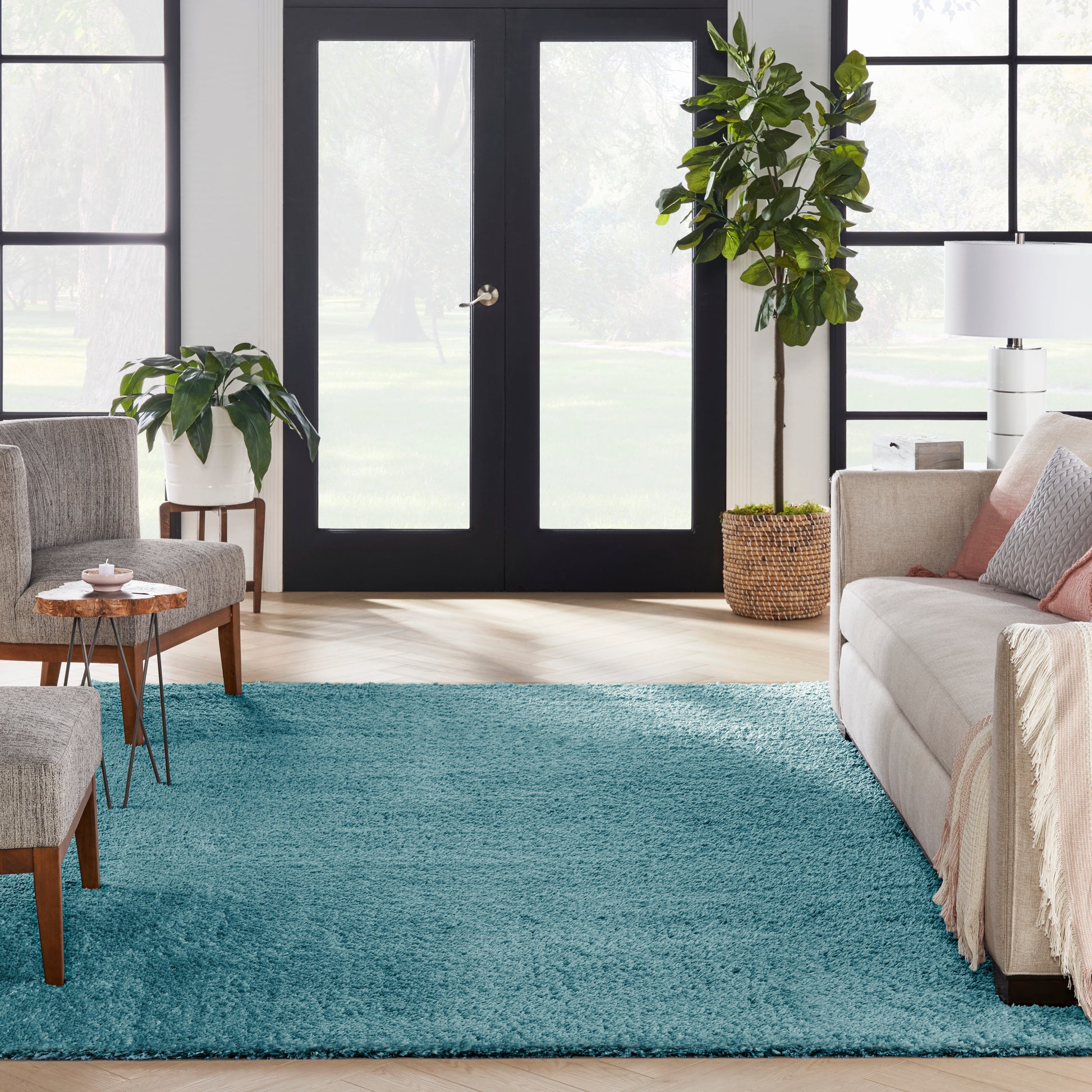 Nourison Dreamy Shag Drs05 Aqua Area Rug