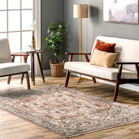 Nuloom Harriet Vintage Medallion Khmc04J Light Brown Area Rug