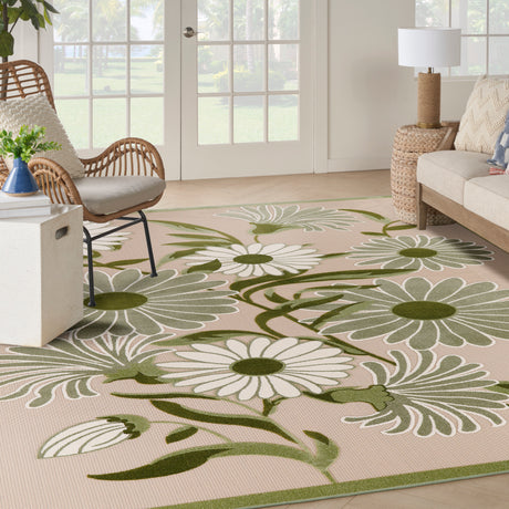 Nourison Aloha Alh33 Ivory Green Area Rug