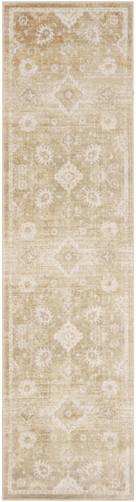 Nourison Astra Machine Washable ASW19 Machine Made Ivory, Gold Rug