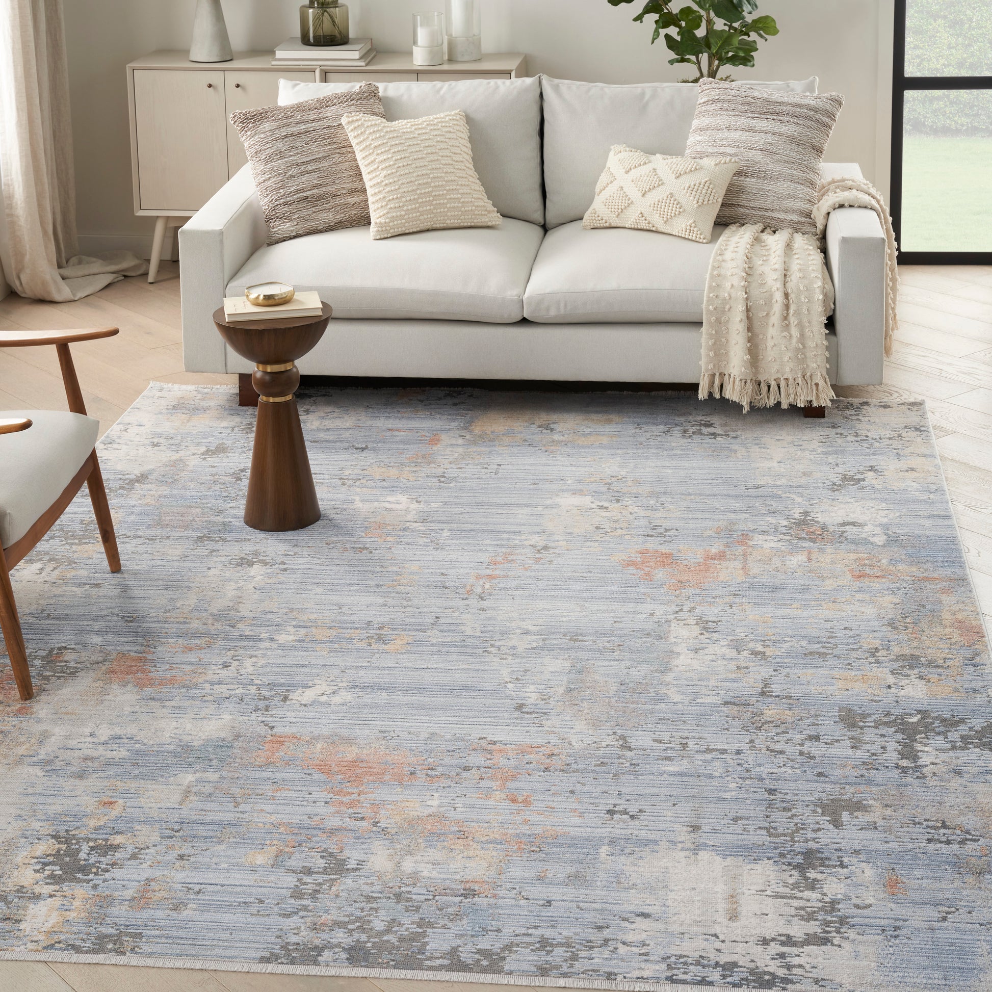 Nourison Abstract Hues Abh01 Grey Blue Area Rug