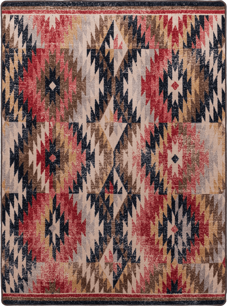 American Dakota Just Praying Distressed Red Rug