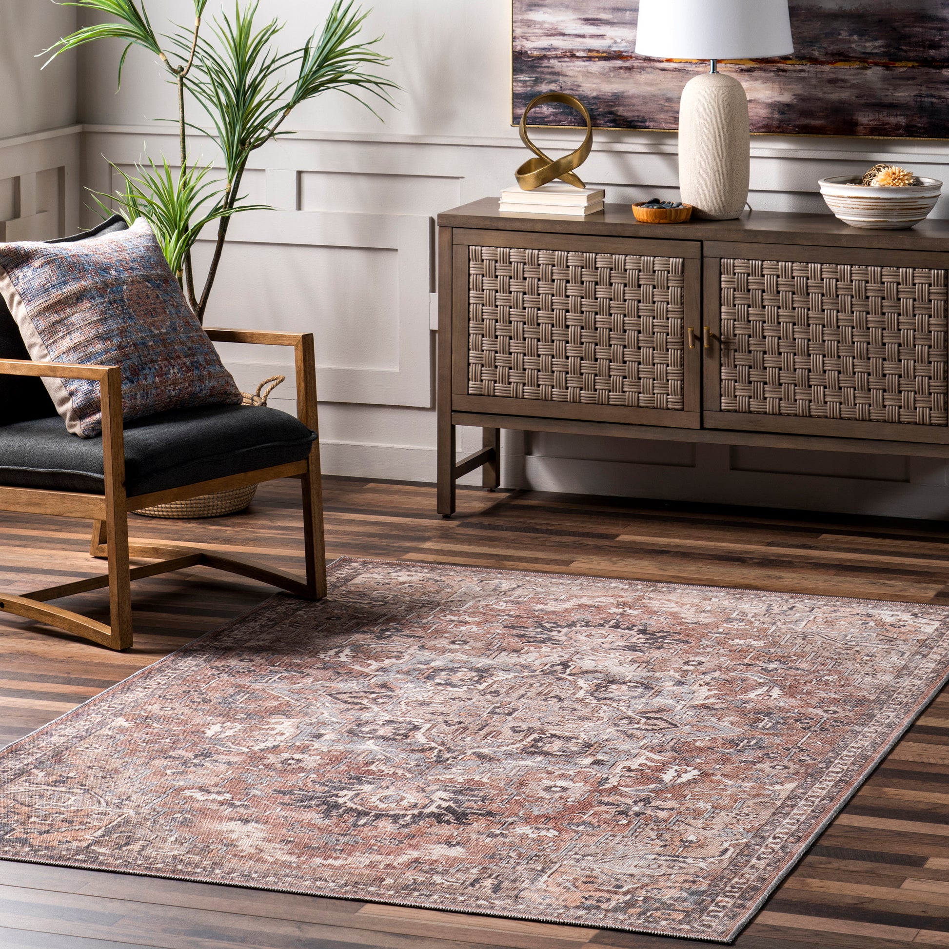 Nuloom Aino Traditional Kfdr03A Rust Area Rug