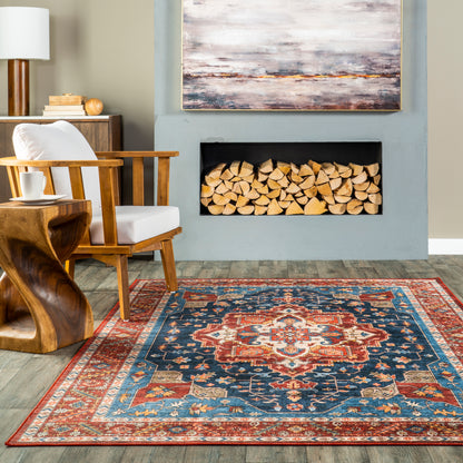 Nuloom Hera Medallion Hjth01B Blue Area Rug