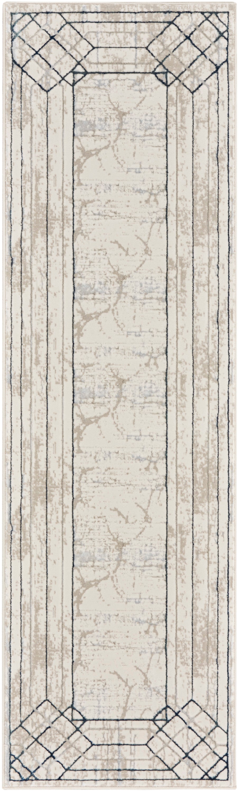 Nourison Glitz Glz03 Ivory/Taupe Area Rug