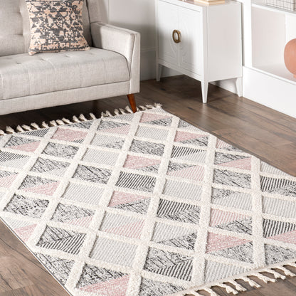 Nuloom Emlyn Diamond Lattice Oznn07A Gray Area Rug