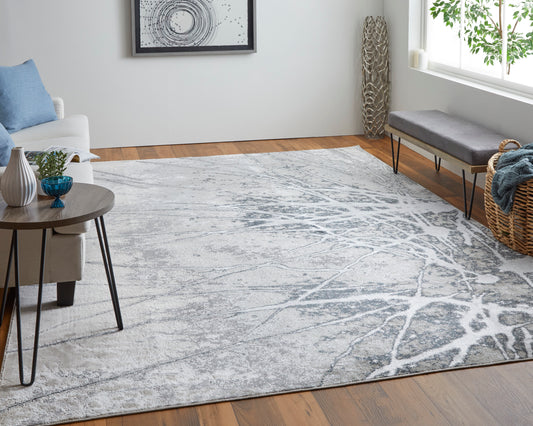 Feizy Astra Ara39L5F Gray/Silver/Ivory Area Rug