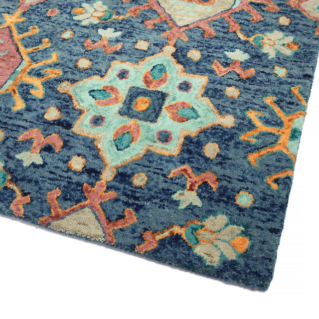 Kaleen Chancellor Cha10-22 Navy, Lt Blue, Sand, Teal Rugs.