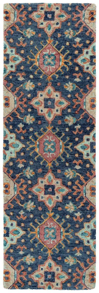 Kaleen Chancellor Cha10-22 Navy, Lt Blue, Sand, Teal Rugs.