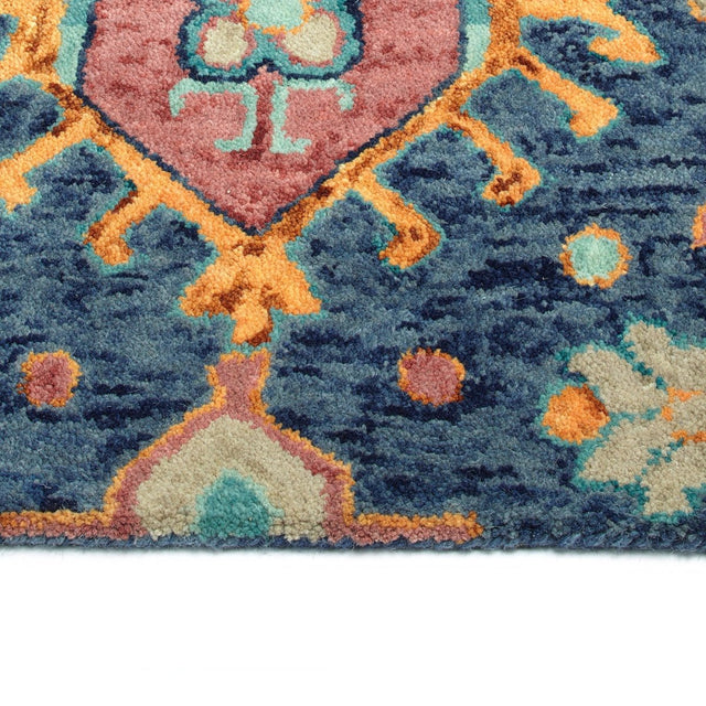 Kaleen Chancellor Cha10-22 Navy, Lt Blue, Sand, Teal Rugs.