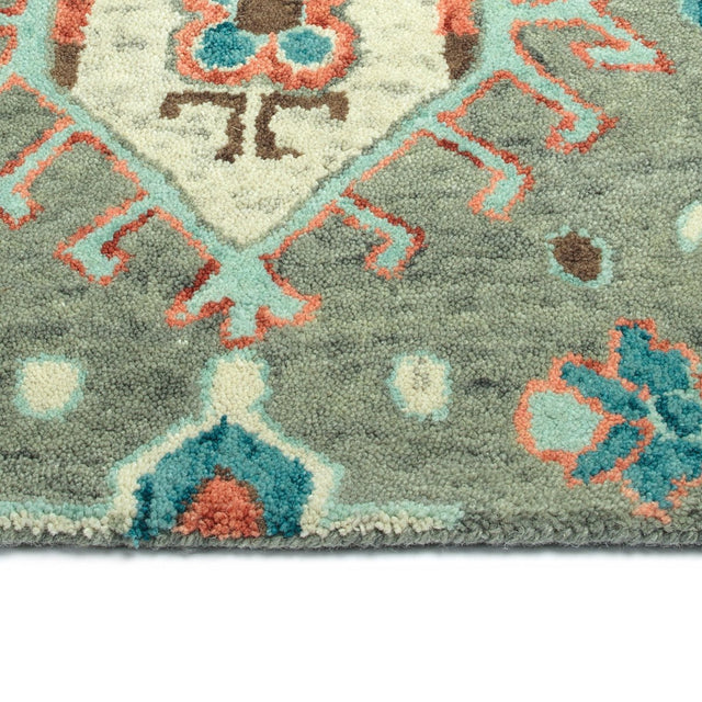 Kaleen Chancellor Cha10-75 Gray, Sage, Teal, Brown Rugs.