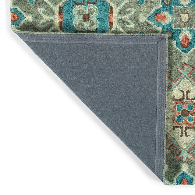 Kaleen Chancellor Cha10-75 Gray, Sage, Teal, Brown Rugs.