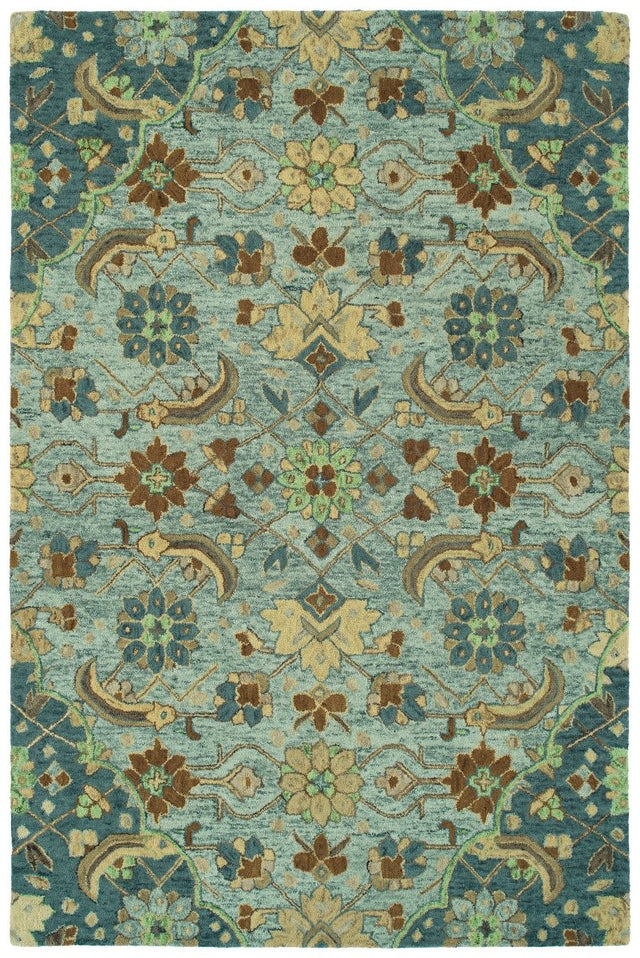 Kaleen Chancellor Cha12-79 Lt Blue, Denim, Sand, Brown Rugs.