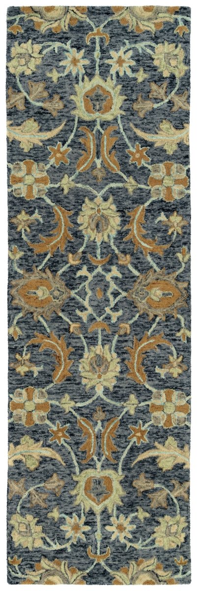 Kaleen Chancellor Cha17-10 Denim, Navy, Orange, Sage Rugs.