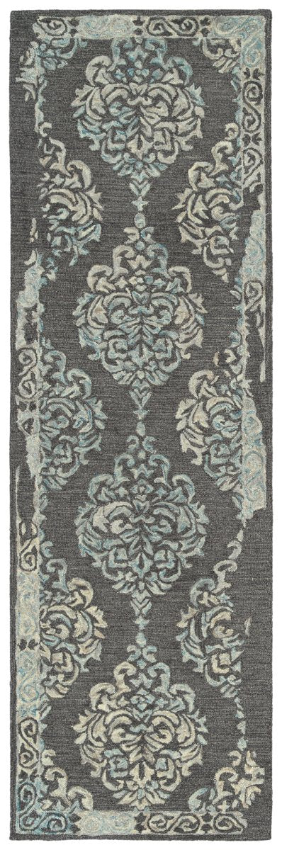 Kaleen Elijah Eli97-68 Graphite, Gray, Blue, Linen Rugs.