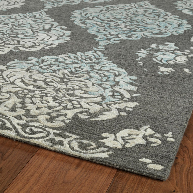 Kaleen Elijah Eli97-68 Graphite, Gray, Blue, Linen Rugs.