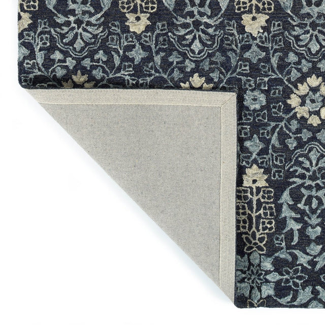 Kaleen Elijah Eli98-22 Navy, Charcoal, Denim, Linen Rugs.