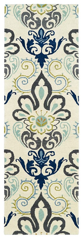 Kaleen Global Inspirations Glb11-17 Ivory , Charcoal , Turquoise Rugs.