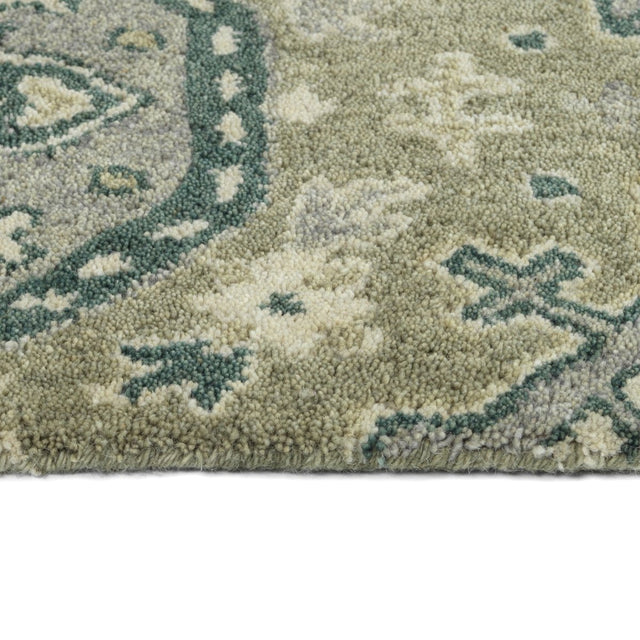 Kaleen Helena 3221-15 Fern, Emerald, Gray, Silver Rugs.