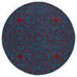 Kaleen Tara Evl03-94 Peacock, Red Rug.