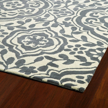 Kaleen Tara Evl04-75 Charcoal, Ivory Rug.