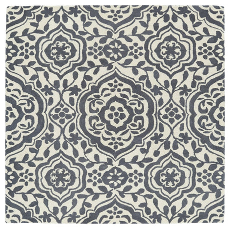 Kaleen Tara Evl04-75 Charcoal, Ivory Rug.