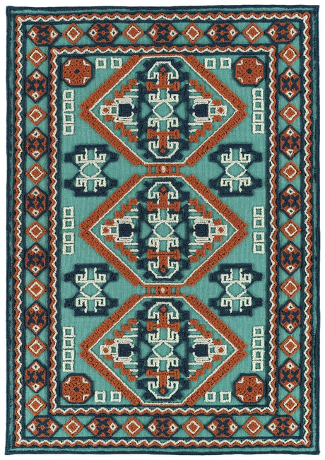 Kaleen Warwick Tdw05-91 Teal Rug.