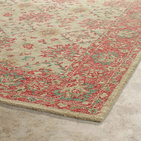 Kaleen Weathered Wtr06-36 Linen , Watermelon , Seafoam , Khaki Rugs.