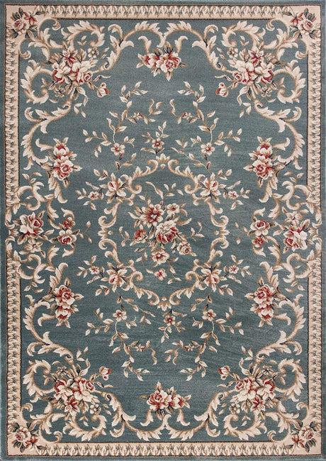 KAS Avalon 5602 Aubusson Slate Blue Rugs.