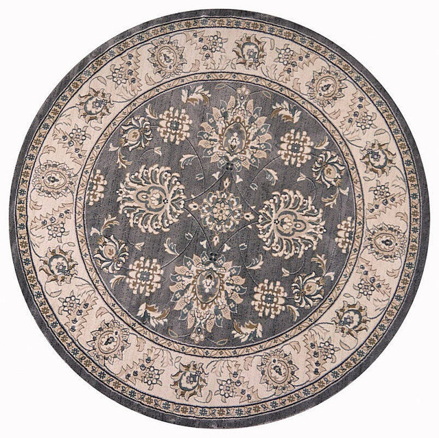 KAS Avalon 5608 Kashan Grey / Ivory Rugs - KAS - ava5608710x710ro