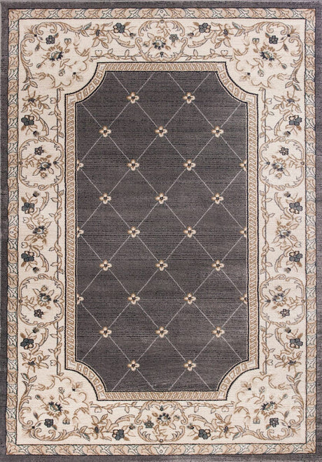 KAS Avalon 5615 Courtyard Grey / Ivory Rugs.