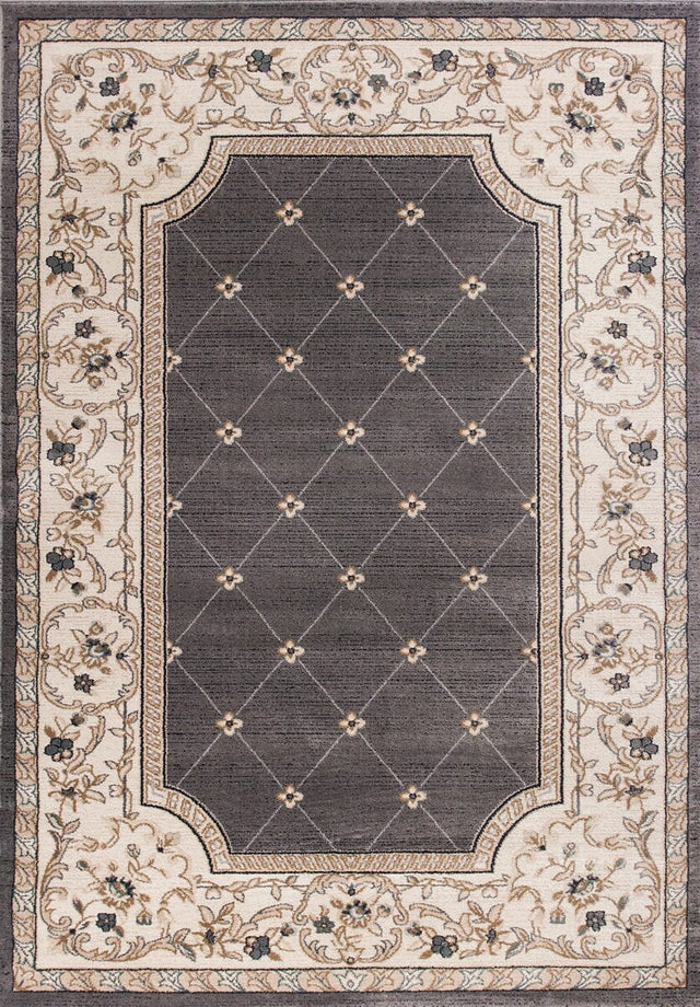 KAS Avalon 5615 Courtyard Grey / Ivory Rugs - KAS - ava561533x53