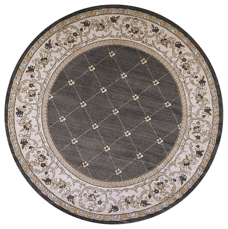 KAS Avalon 5615 Courtyard Grey / Ivory Rugs.