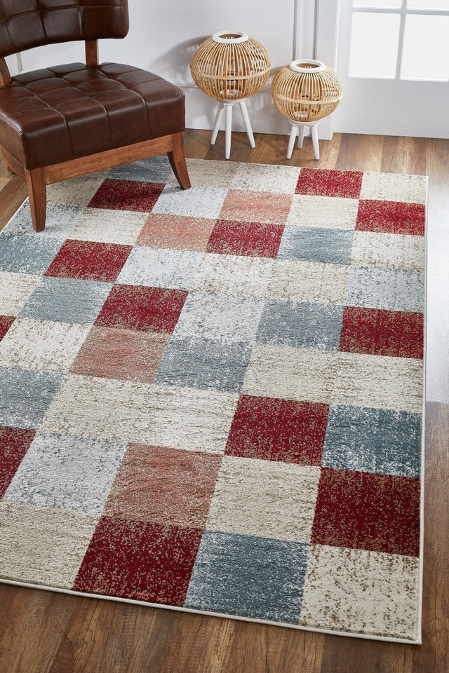 KAS Avalon 5616 Checkered Brown Rugs.