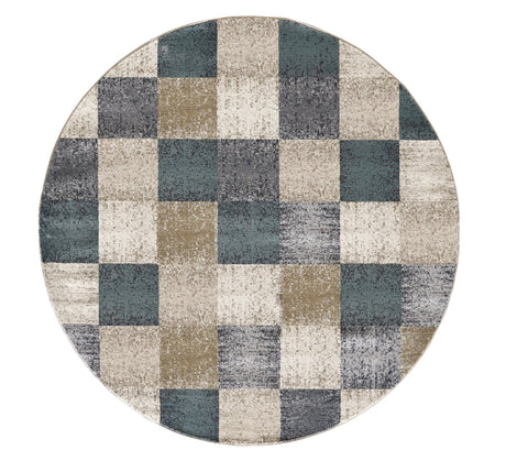 KAS Avalon 5617 Checkered Ivory Rugs.