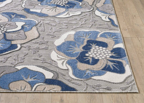 KAS Calla 6935 Flora Grey Rug.
