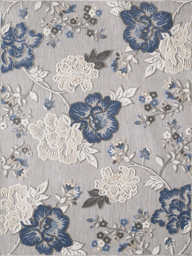 KAS Calla 6938 Floral Vine Grey Rug.